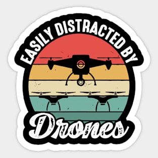 Easily Distracted By Drone Vintage Sticker